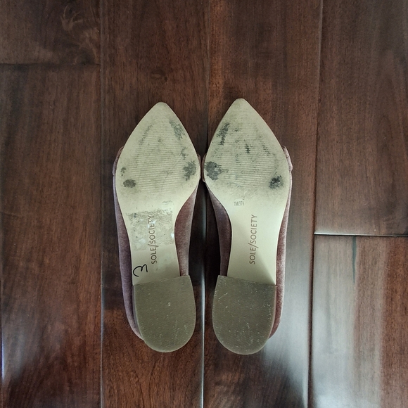 SOLE SOCIETY "Karoleena" Mauve Block Heel Pointy Toe Loafer - Size 7 - Picture 3 of 8